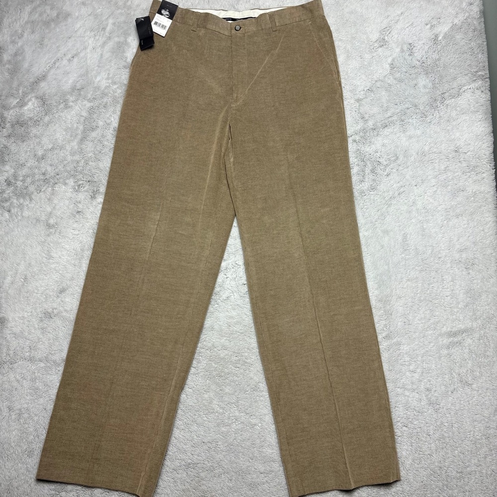 Claiborne Mens Flat Front Corduroy Pants Tan Size 34x32 Casual
Office Work NWT